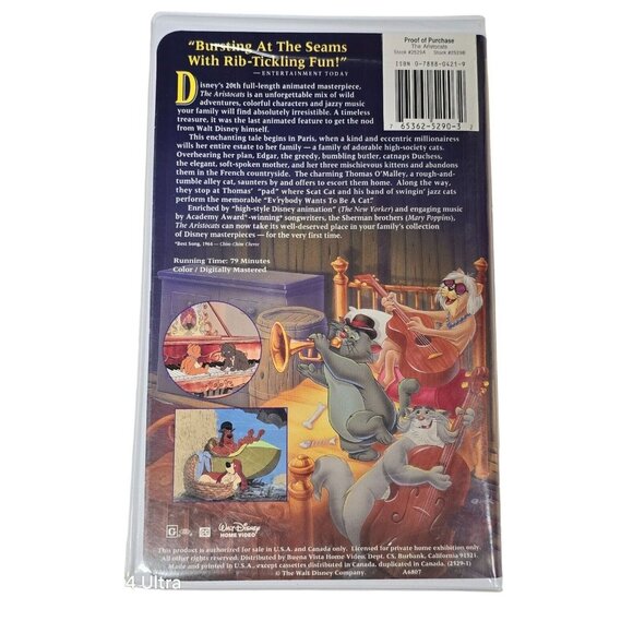 Walt Disney Classics VHS Clamshell Lot Pinocchio Aristocats & Return Of Jafar - Picture 14 of 16